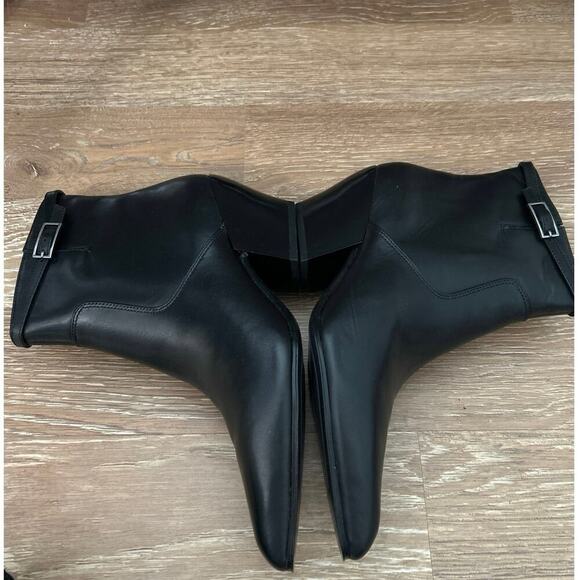 Franco Sarto New Black Leather Piinted Toe Amber Booties Size 10 - Picture 10 of 14